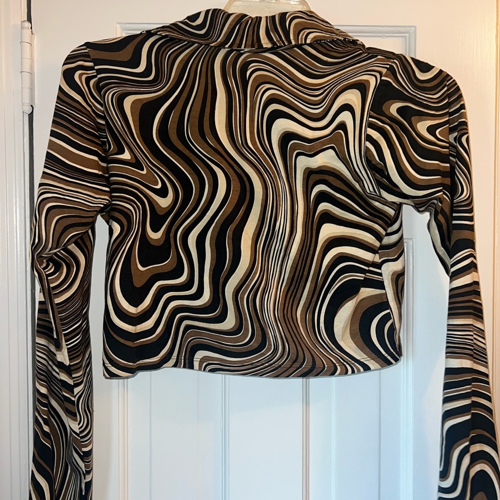 Motel rocks 60s cropped long sleeve L